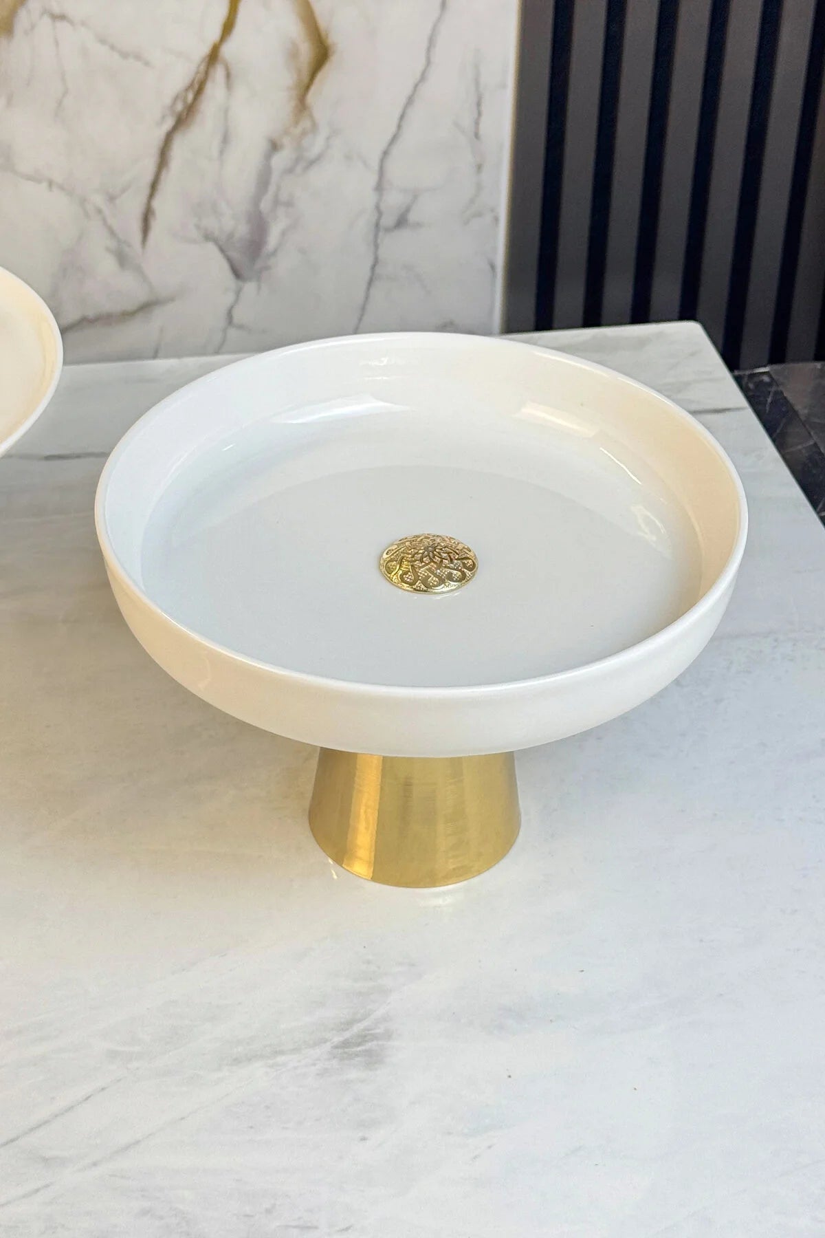 Porselen Gold Metal Ayaklı Sunumluk Kase & Salata Meyve Meze Servisliği ( Yıkanabilir)