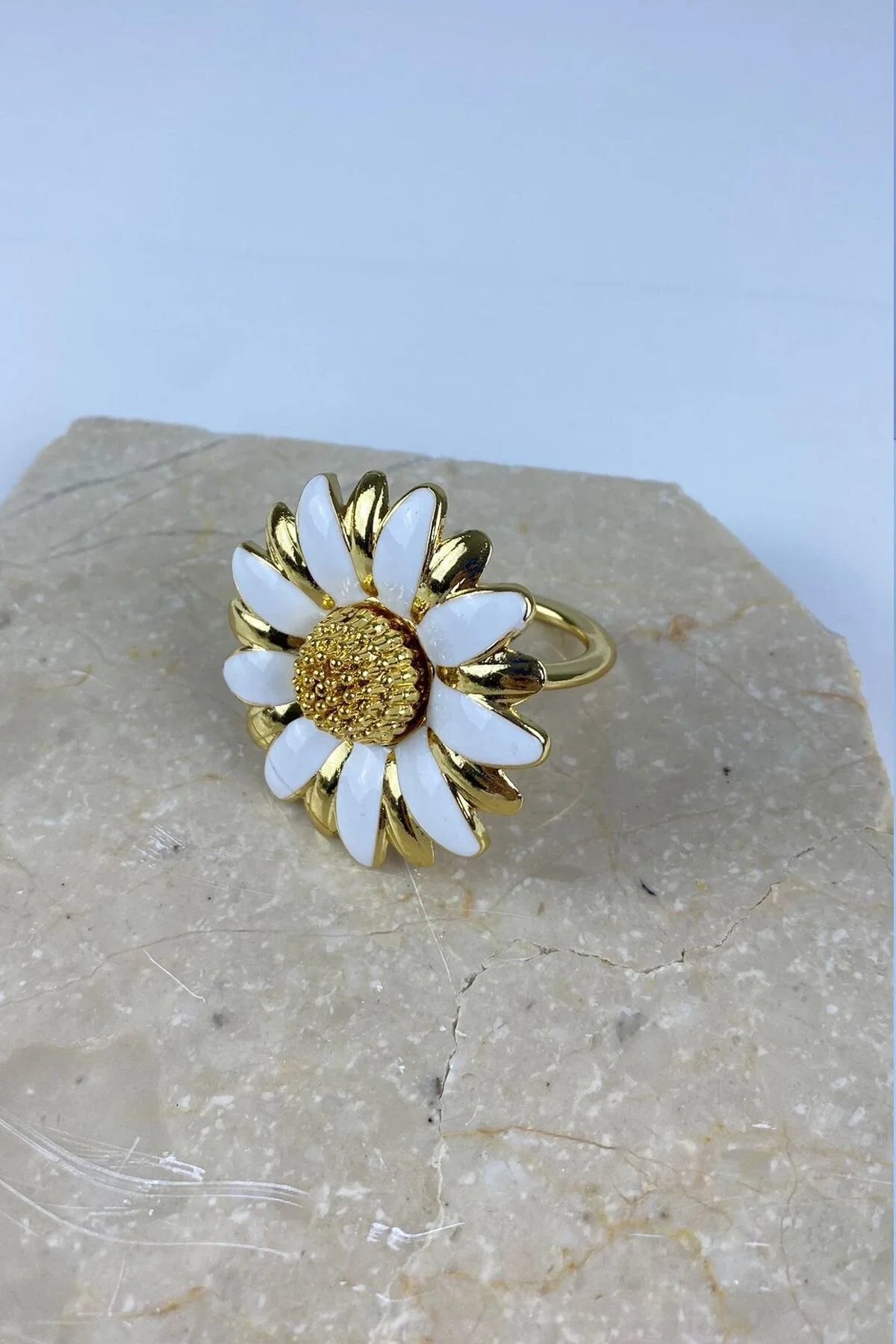 6 Adet Gold Metal Papatya Halkalı Peçete Yüzüğü Halkası