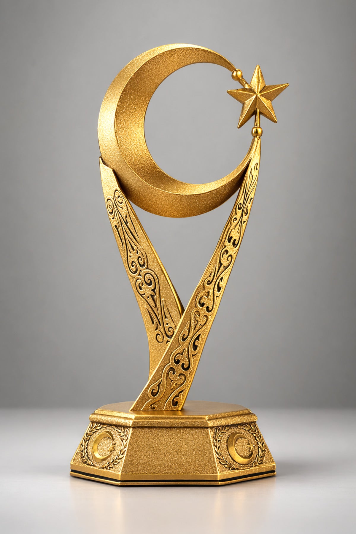 Ay Yıldız Desenli dekoratif bilblo obje gold