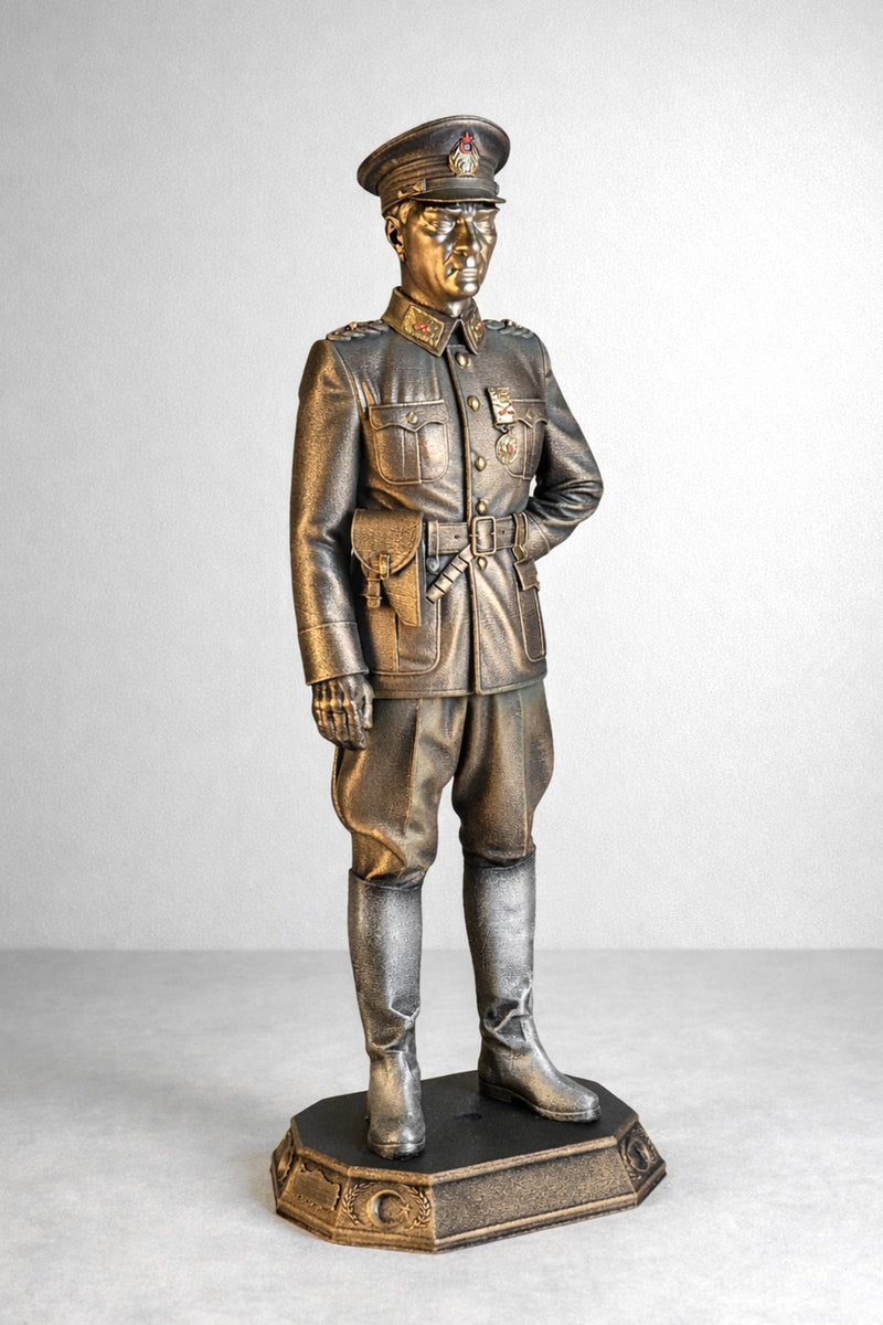 Dev Atatürk Üniformalı Orjinal işçilik biblo 50 cm