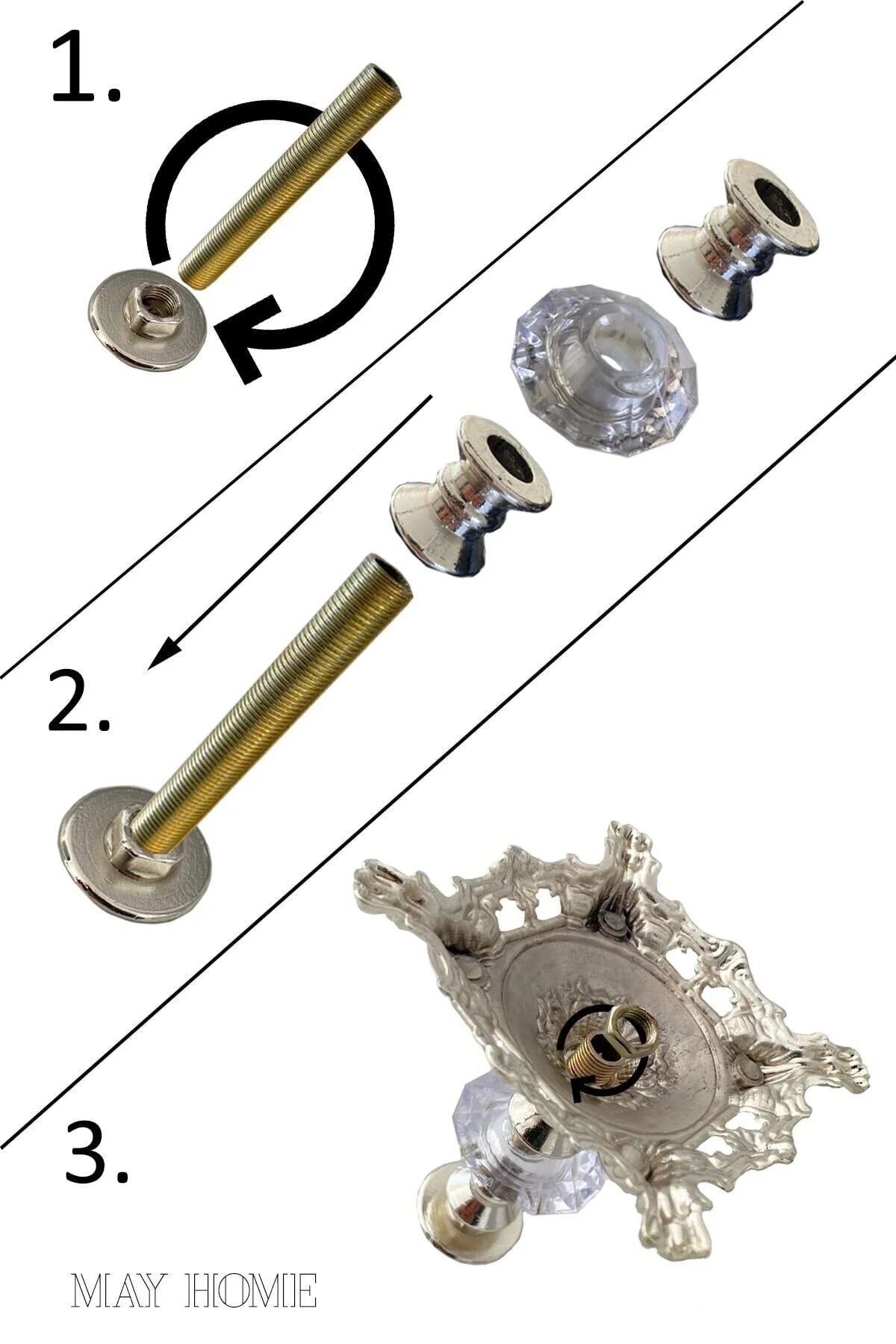 Gold Metal Ayaklı Sunumluk Servislik Tabak & Kurabiye Pasta Tatlı Yemek Sunumluğu ( 26 CM)
