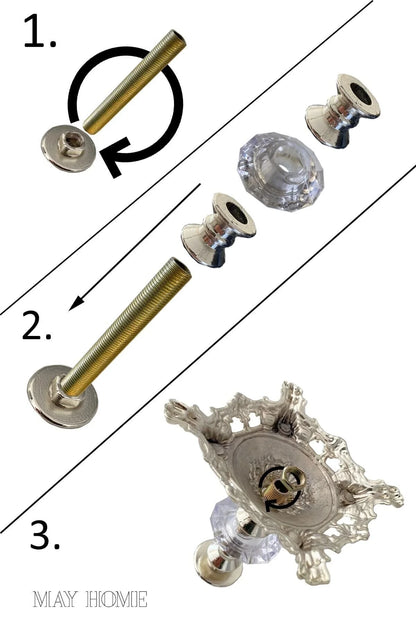 Gold Metal Ayaklı Sunumluk Servislik Tabak & Kurabiye Pasta Tatlı Yemek Sunumluğu ( 26 CM)