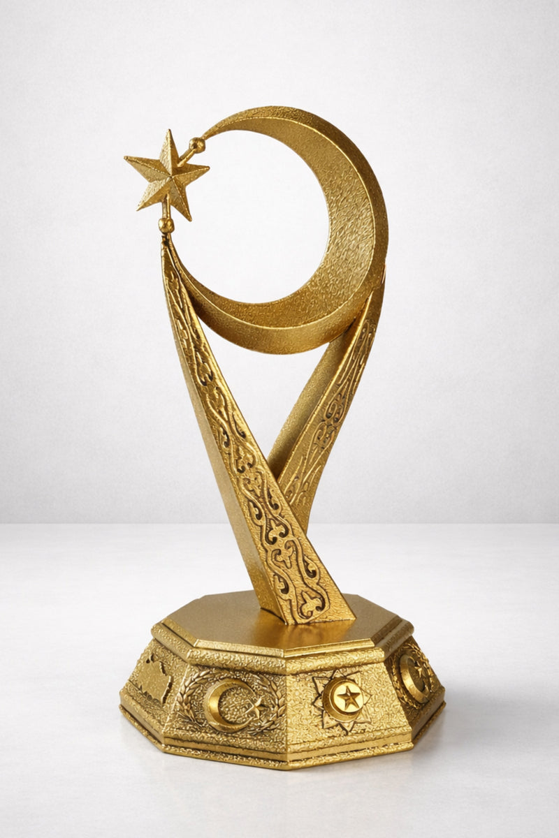 Ay Yıldız Desenli dekoratif bilblo obje gold