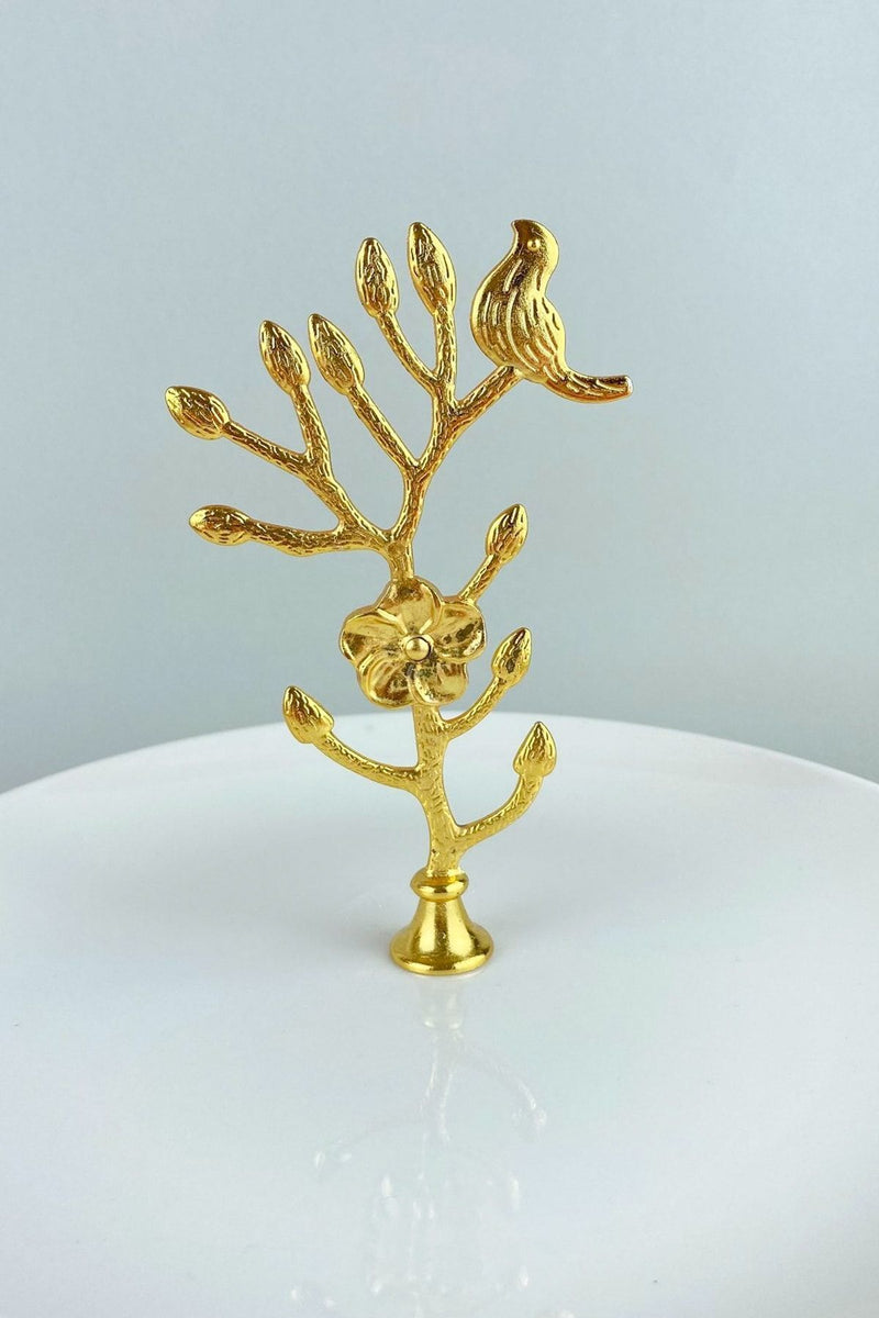 Lüx Ayaklı Tutmalı Porselen Sunumluk Tabak Gold Detaylı & Sunumluk Servislik Tabak