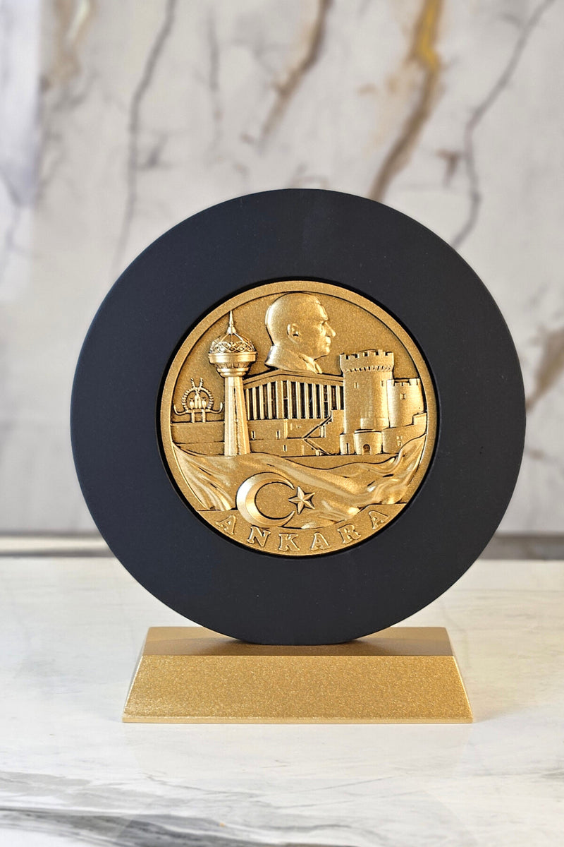 Ankara hatırası Özel tasarım biblo Ahşap-GOLD