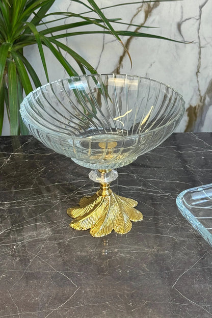 Frizbi Kand Ayak Cam Sunumluk Kase & Salata Meyve Kasesi