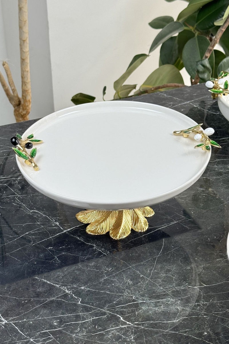 2'li Özel Gold Sofra & Sunum Seti (Zeytin)