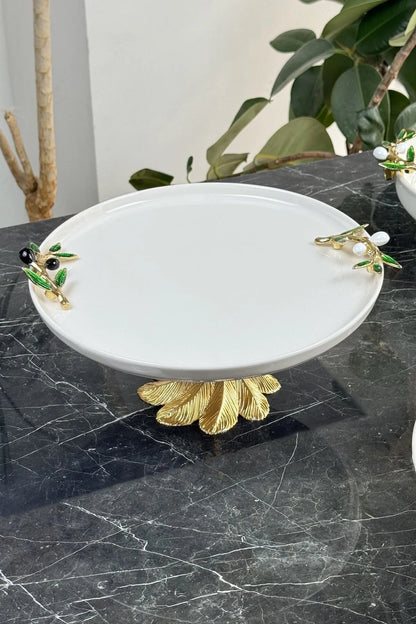 2'li Özel Gold Sofra & Sunum Seti (Zeytin)