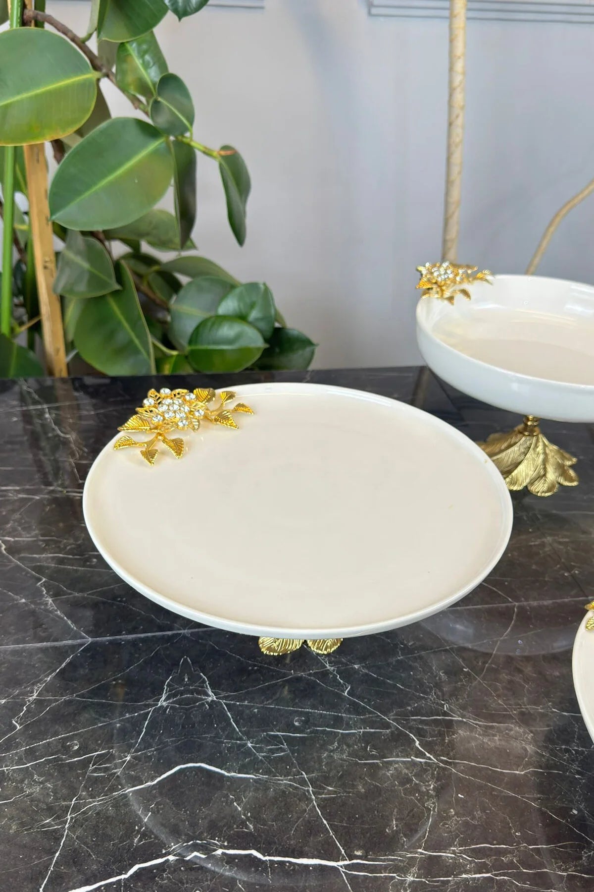 5 Parça Bron Porselen Sofra Sunum Seti & Yemek Tabağı Salata Kasesi Oval Meze Tabağı