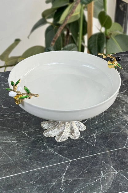 Kand Ayaklı Gold Servis Sunum Kasesi Zeytin Serisi