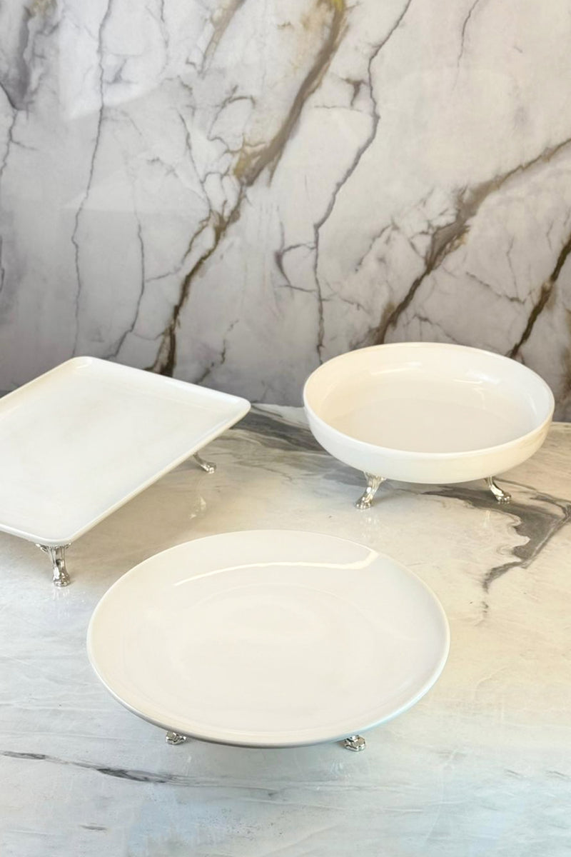 3 Parça Porselen Lüks Tabak Kase Seti & Salata Yemek Meze Servisliği