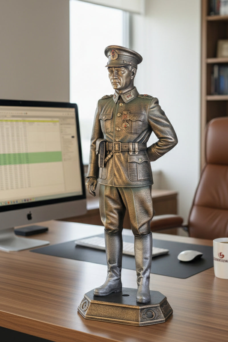 Dev Atatürk Üniformalı Orjinal işçilik biblo 50 cm