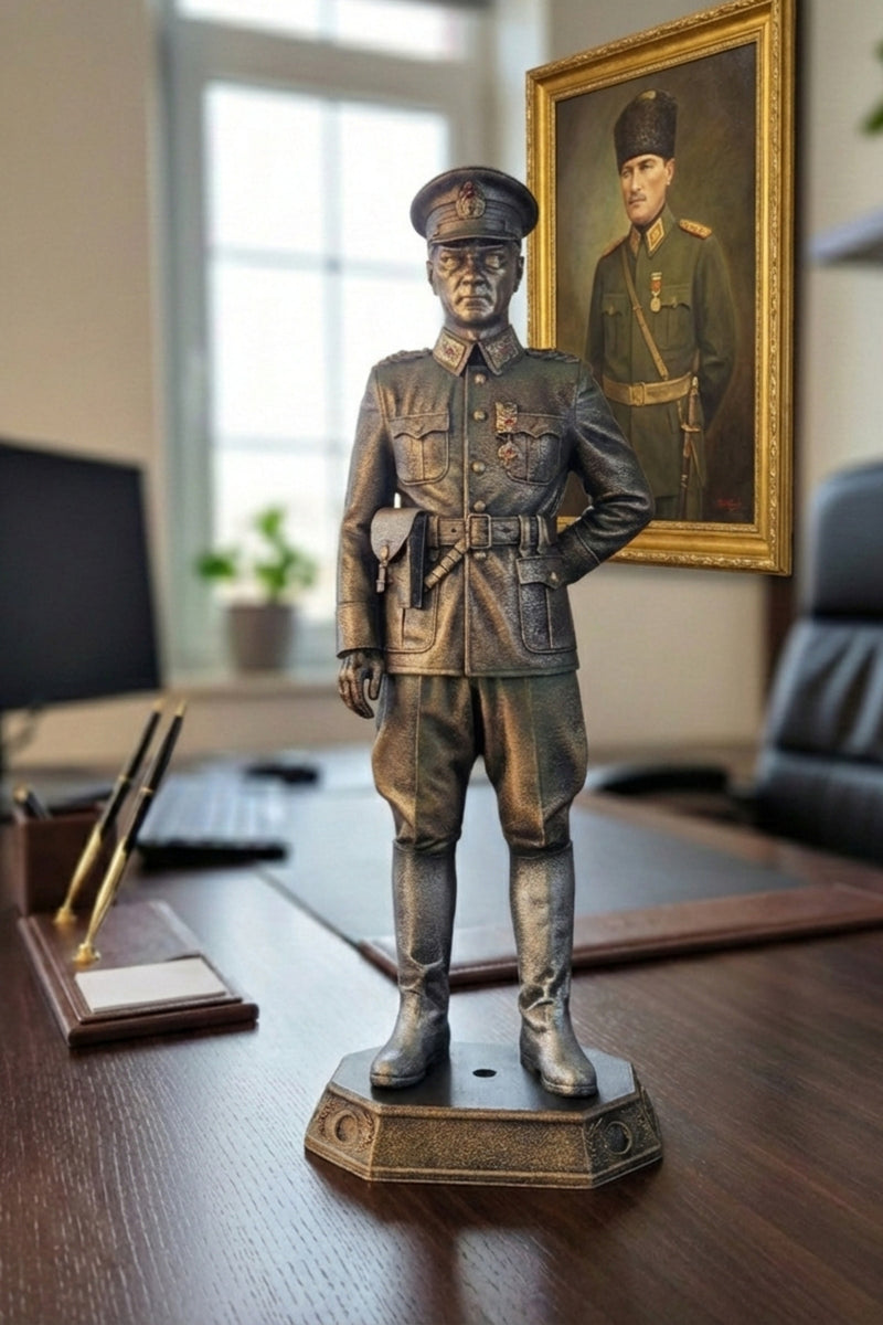 Dev Atatürk Üniformalı Orjinal işçilik biblo 50 cm