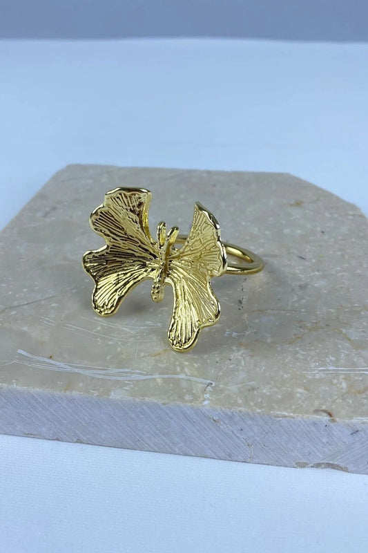 6 Adet Gold Metal Kelebek Halkalı Peçete Yüzüğü Halkası