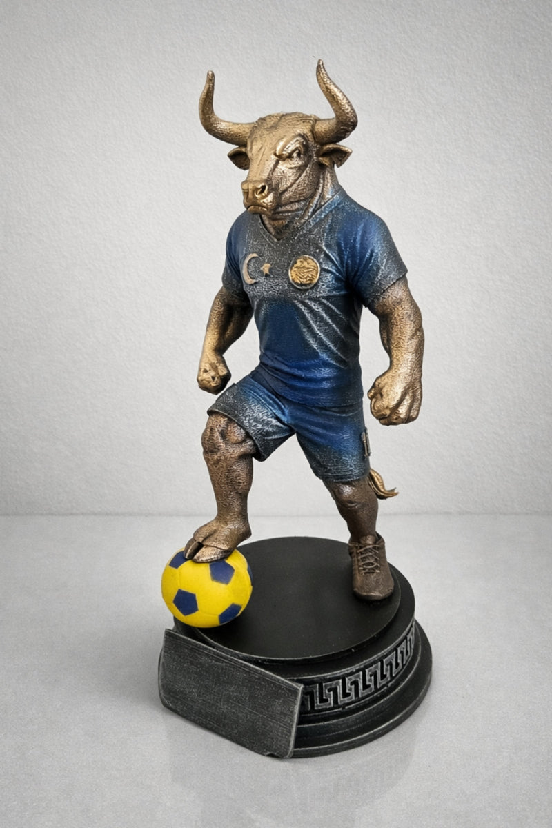 SARI-LACİVERT futbolcu kadıköy boğası maskot biblo , obje