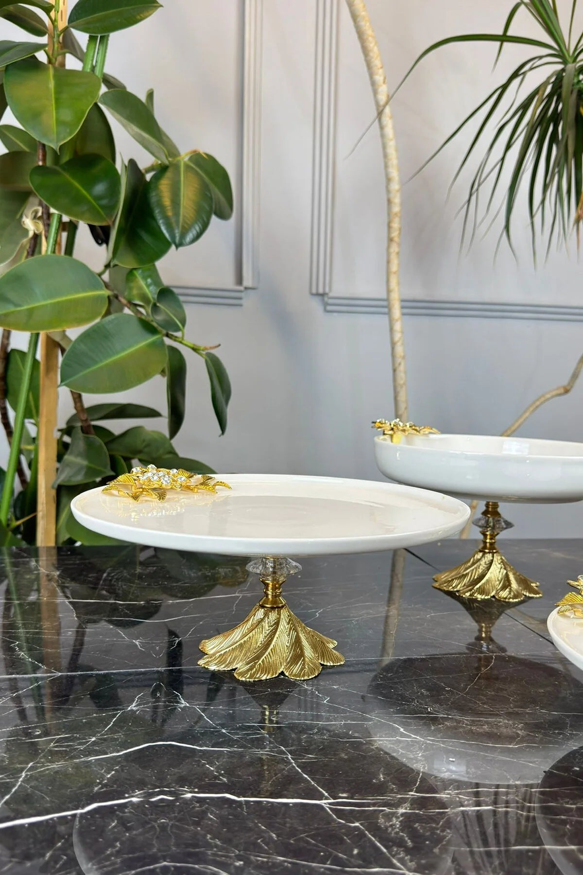 5 Parça Bron Porselen Sofra Sunum Seti & Yemek Tabağı Salata Kasesi Oval Meze Tabağı
