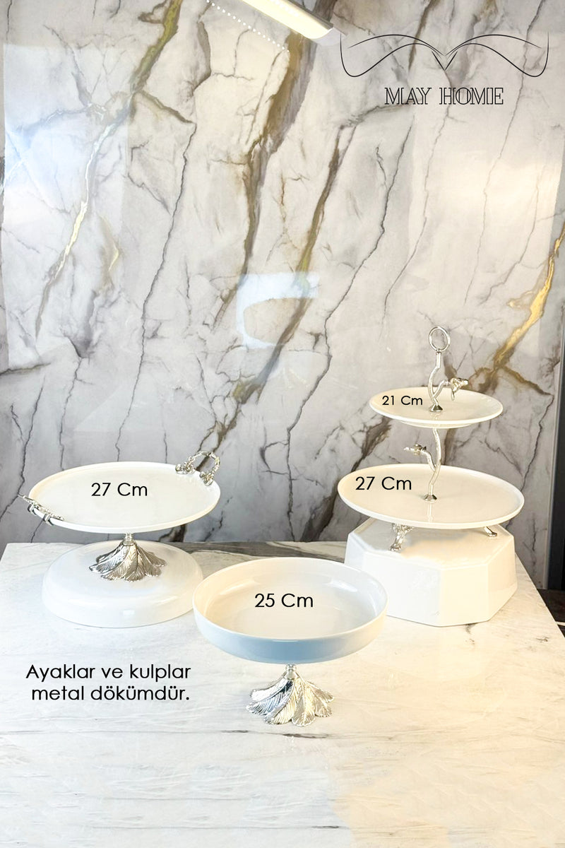 3'Lü Porselen Modern Tabak Kase Sunum Seti & Salata Yemek Meze İkramlık Servisliği