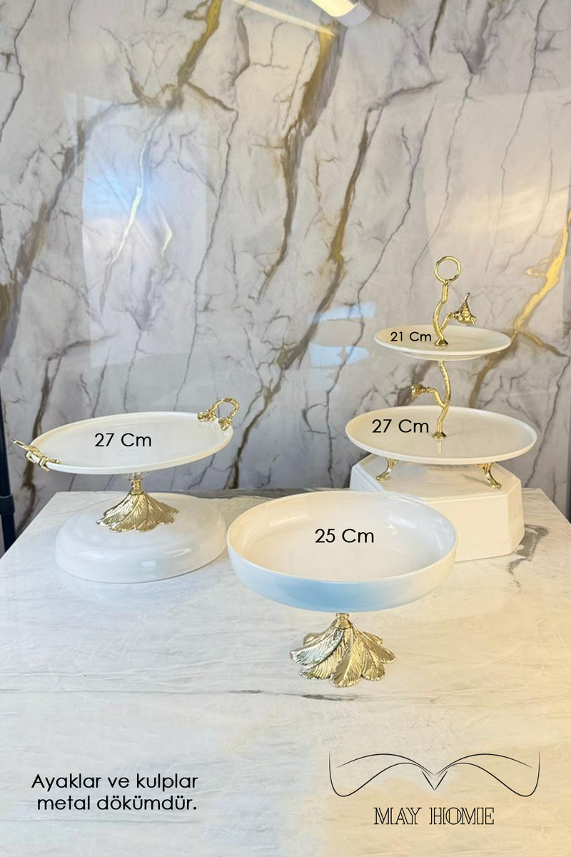 3'Lü Porselen Modern Tabak Kase Sunum Seti & Salata Yemek Meze İkramlık Servisliği