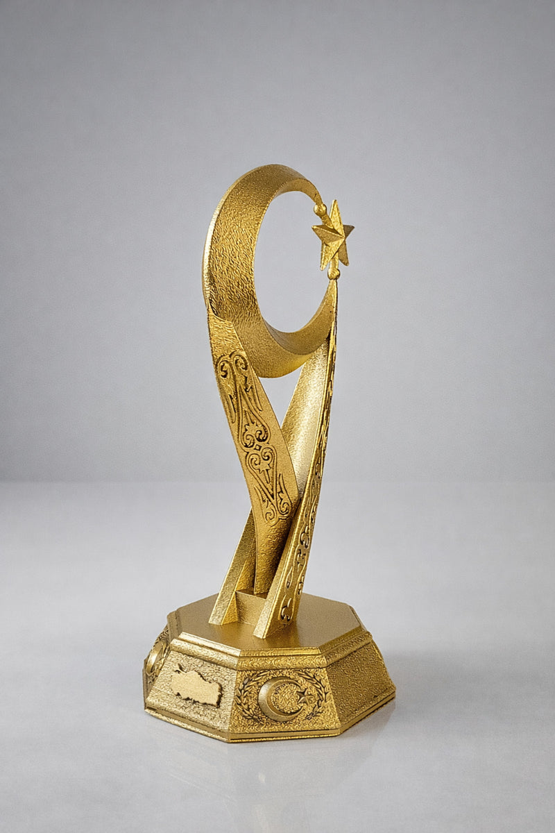 Ay Yıldız Desenli dekoratif bilblo obje gold