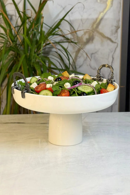 Porselen Antik Detaylı Sunumluk Salata Kasesi