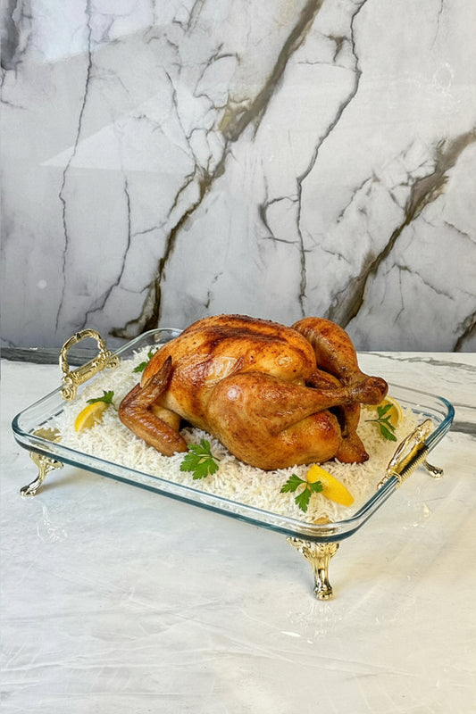 Gold Kulplu Ayaklı Borcam Sunumluk Tabak